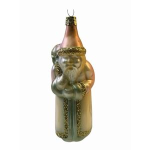 Vintage Erwin Eichhorn Santa Ornament Glass Hand Painted‎ Made In Czech Republic